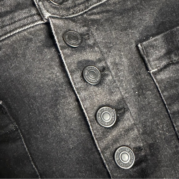 Free People Old School Love Denim Black Jumper Mini Dress Size 0 - Picture 7 of 9